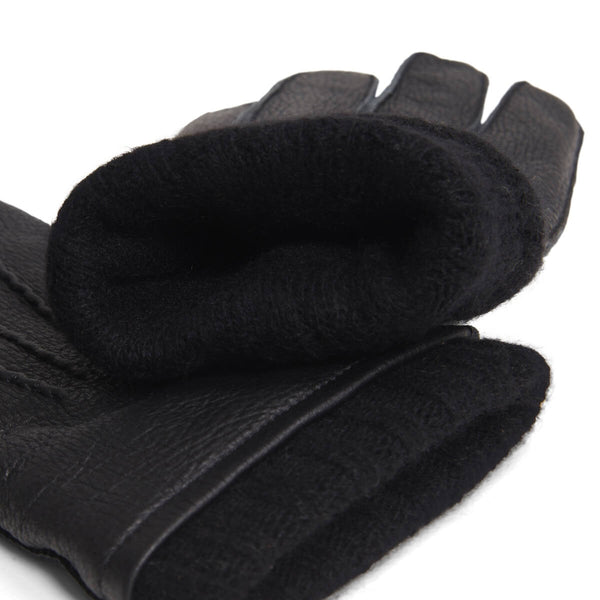 Vittoria (schwarz) - Handschuhe aus amerikanischem Hirschleder mit Kaschmirfutter