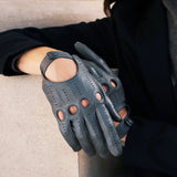 Autohandschuhe Damen Grau - Handgefertigt in Italien – Luxus Lederhandschuhe - Handgefertigt in Italien – Fratelli Orsini® - 3