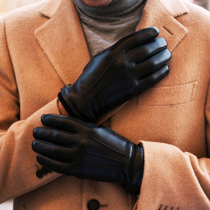 Lederhandschuhe Schwarz Herren Touchscreen - Handgefertigt in Italien – Luxus Lederhandschuhe - Handgefertigt in Italien – Fratelli Orsini® - 8