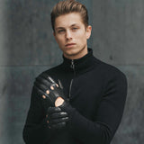 Autohandschuhe Herren Schwarz - Handgefertigt in Italien – Luxus Lederhandschuhe - Handgefertigt in Italien – Fratelli Orsini® - 6