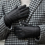 Vittoria (schwarz) - Handschuhe aus amerikanischem Hirschleder mit Kaschmirfutter
