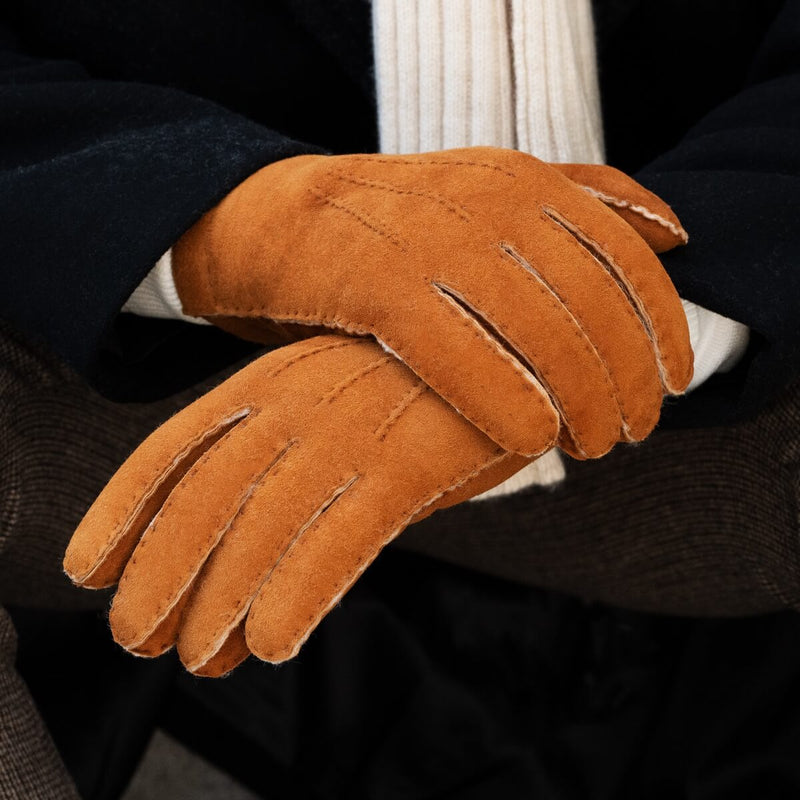 Tommaso - Wildlederhandschuhe mit luxuriösem Shearling-Futter (Schafspelz)