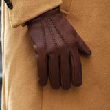 Lorenzo (Braun) - Handschuhe aus Hirschleder (American Deerskin) mit Kaschmirfutter