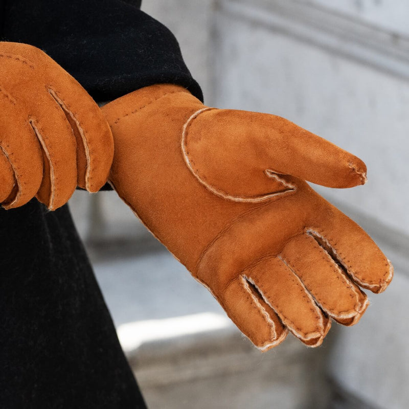 Tommaso - Wildlederhandschuhe mit luxuriösem Shearling-Futter (Schafspelz)