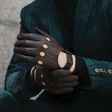 Autohandschuhe Herren Dunkelbraun - Handgefertigt in Italien – Luxus Lederhandschuhe - Handgefertigt in Italien – Fratelli Orsini® - 6