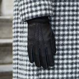 Vittoria (schwarz) - Handschuhe aus amerikanischem Hirschleder mit Kaschmirfutter