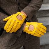 Leonardo (Gelb) - Autofahrerhandschuhe aus Hirschleder (American Deerskin)