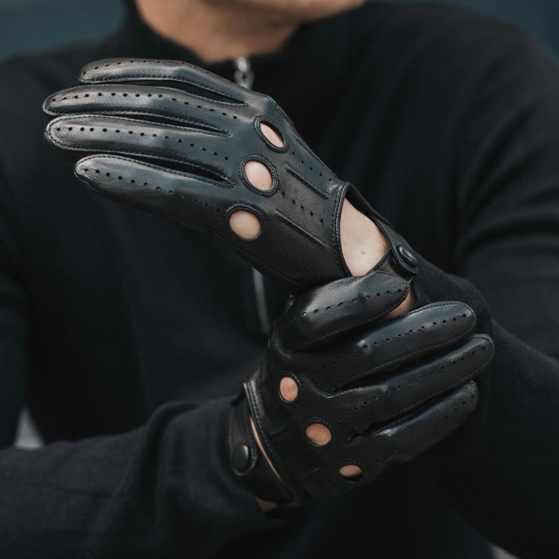 Autohandschuhe Herren Schwarz - Handgefertigt in Italien – Luxus Lederhandschuhe - Handgefertigt in Italien – Fratelli Orsini® - 9