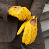 Leonardo (Gelb) - Autofahrerhandschuhe aus Hirschleder (American Deerskin)