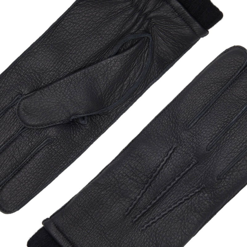 Vittoria (schwarz) - Handschuhe aus amerikanischem Hirschleder mit Kaschmirfutter