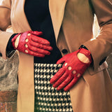 Autohandschuhe Damen Rot - Handgefertigt in Italien – Luxus Lederhandschuhe - Handgefertigt in Italien – Fratelli Orsini® - 7