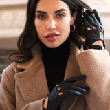Autohandschuhe Damen Schwarz - Handgefertigt in Italien – Luxus Lederhandschuhe - Handgefertigt in Italien – Fratelli Orsini® - 5