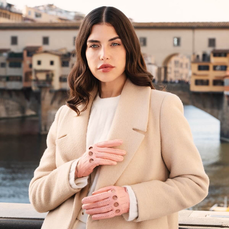 Autohandschuhe Damen Rosa - Handgefertigt in Italien – Luxus Lederhandschuhe - Handgefertigt in Italien – Fratelli Orsini® - 4