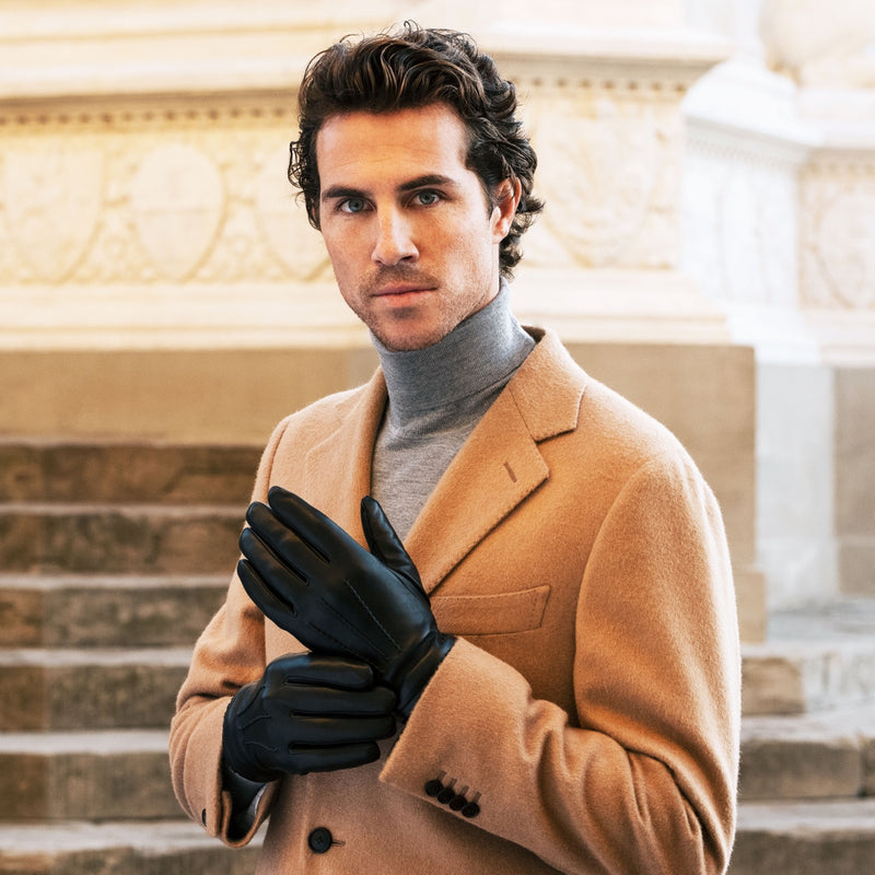 Lederhandschuhe Schwarz Herren Touchscreen - Handgefertigt in Italien – Luxus Lederhandschuhe - Handgefertigt in Italien – Fratelli Orsini® - 9