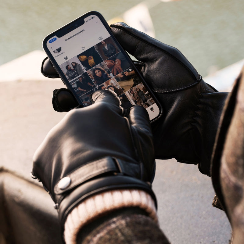 Lederhandschuhe Schwarz Herren Gefüttert - Handgefertigt in Italien – Luxus Lederhandschuhe - Handgefertigt in Italien – Fratelli Orsini® - 7
