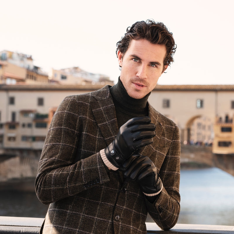 Lederhandschuhe Schwarz Herren Gefüttert - Handgefertigt in Italien – Luxus Lederhandschuhe - Handgefertigt in Italien – Fratelli Orsini® - 11