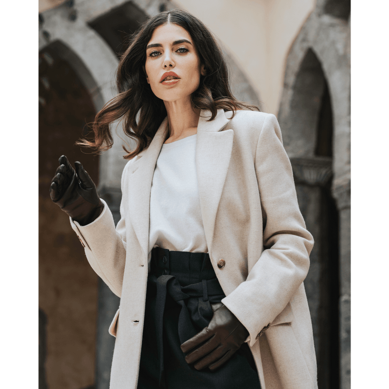 Lederhandschuhe Damen Braun mit Futter - Handgefertigt in Italien – Luxus Lederhandschuhe - Handgefertigt in Italien – Fratelli Orsini® - 8