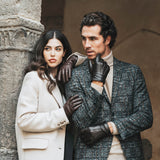Braune Lederhandschuhe Damen - Weißes Fell - Handgefertigt in Italien – Luxus Lederhandschuhe - Handgefertigt in Italien – Fratelli Orsini® - 7