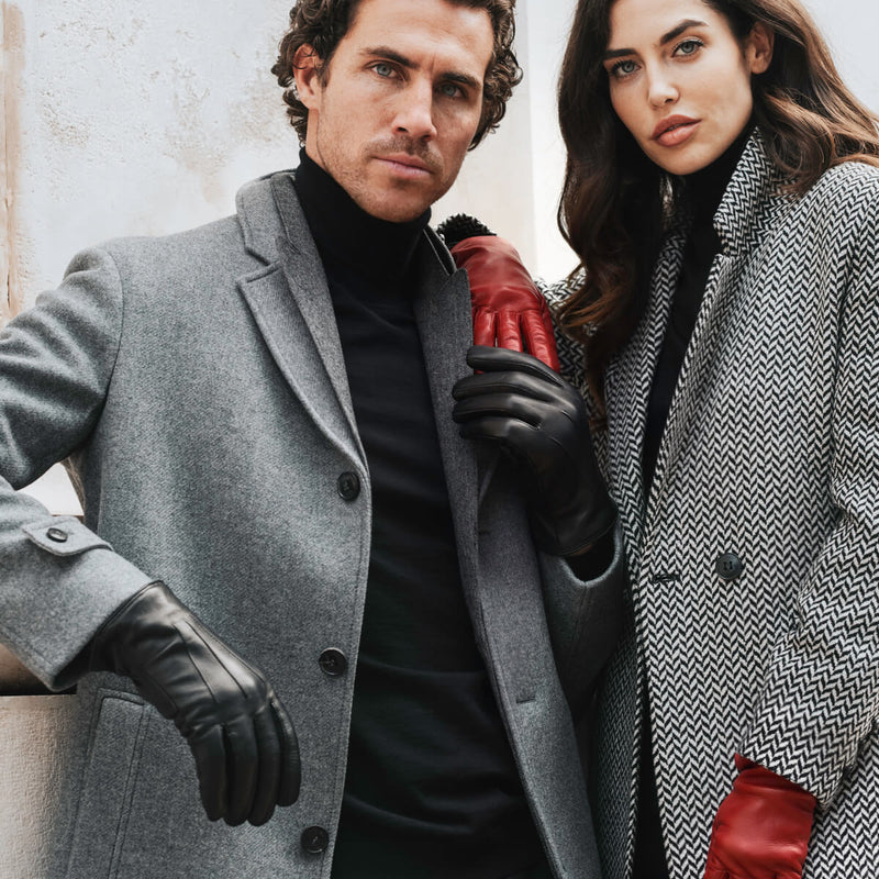 Lederhandschuhe Herren Schwarz - Braunes Fell – Luxus Lederhandschuhe - Handgefertigt in Italien – Fratelli Orsini® - 9