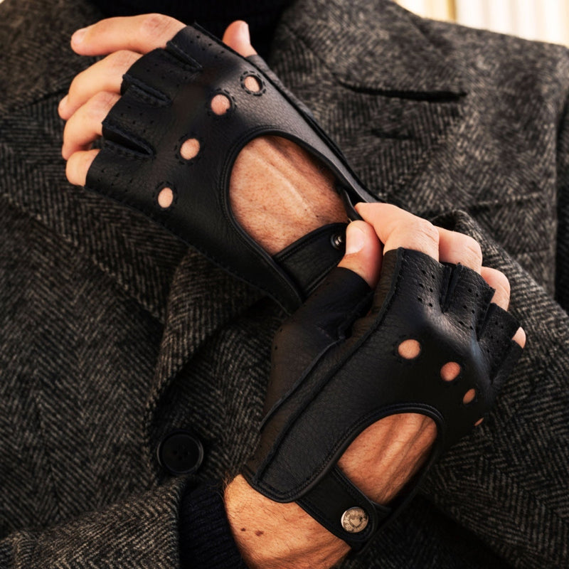 Autohandschuhe Herren Schwarz - Hirschleder - Handgefertigt in Italien – Luxus Lederhandschuhe - Handgefertigt in Italien – Fratelli Orsini® - 7
