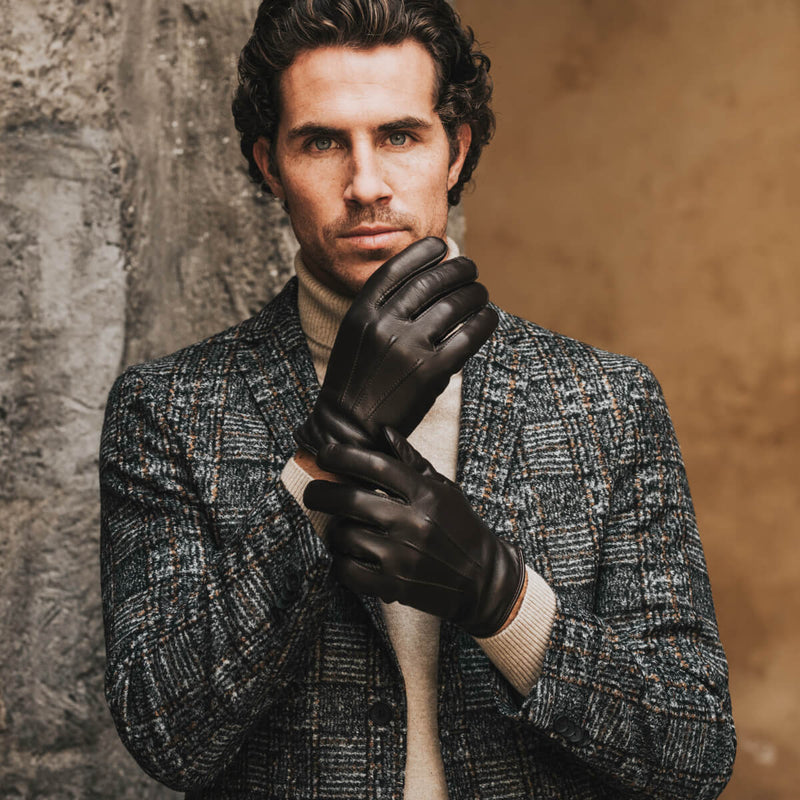 Lederhandschuhe Braun Herren - Touchscreen - Handgefertigt in Italien – Luxus Lederhandschuhe - Handgefertigt in Italien – Fratelli Orsini® - 4