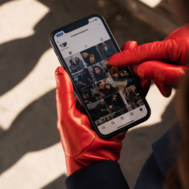Lederhandschuhe Rot Damen Kaschmir - Handgefertigt in Italien – Luxus Lederhandschuhe - Handgefertigt in Italien – Fratelli Orsini® - 5