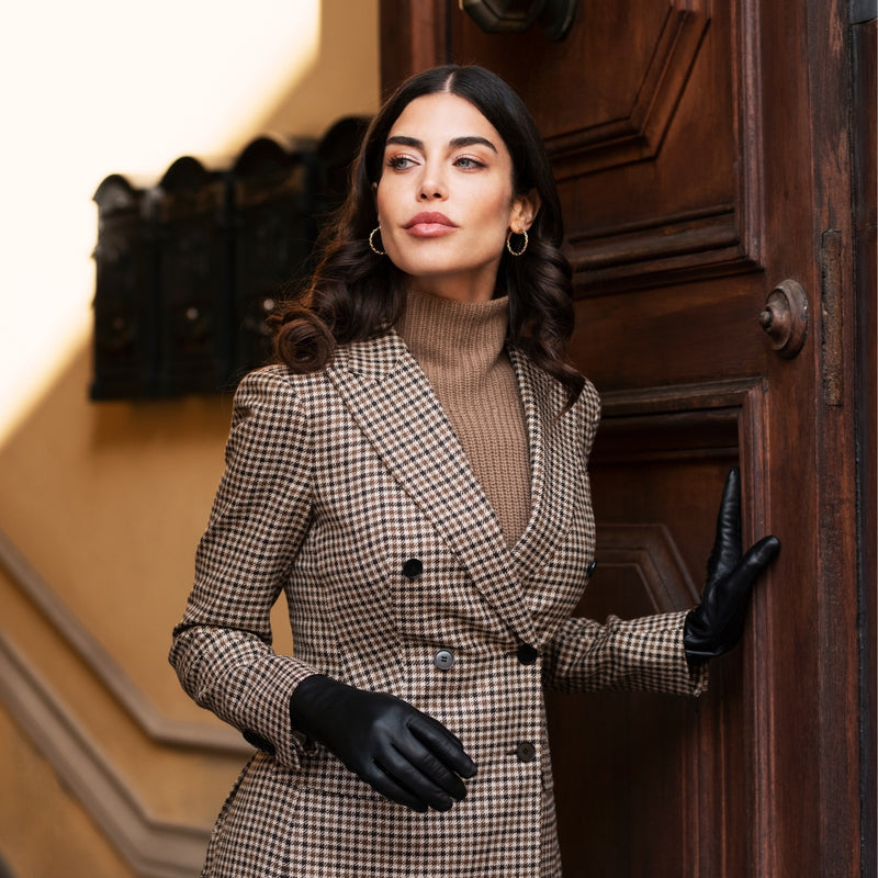 Lederhandschuhe Schwarz Damen Kaschmir - Handgefertigt in Italien – Luxus Lederhandschuhe - Handgefertigt in Italien – Fratelli Orsini® - 6