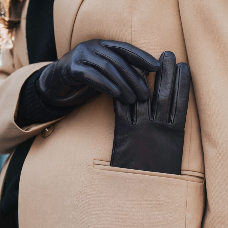 Lederhandschuhe Schwarz Damen Kaschmir - Handgefertigt in Italien – Luxus Lederhandschuhe - Handgefertigt in Italien – Fratelli Orsini® - 7