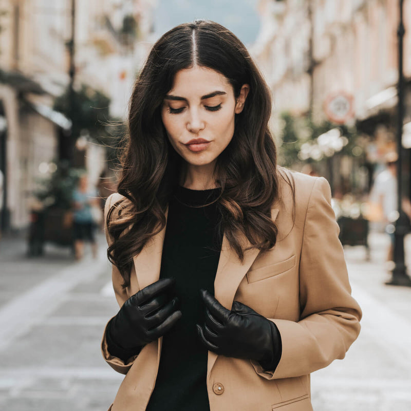 Lederhandschuhe Schwarz Damen Kaschmir - Handgefertigt in Italien – Luxus Lederhandschuhe - Handgefertigt in Italien – Fratelli Orsini® - 9