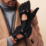 Autohandschuhe Herren Dunkelbraun - Handgefertigt in Italien – Luxus Lederhandschuhe - Handgefertigt in Italien – Fratelli Orsini® - 6