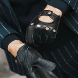 Autohandschuhe Herren Schwarz - Hirschleder - Handgefertigt in Italien – Luxus Lederhandschuhe - Handgefertigt in Italien – Fratelli Orsini® - 4