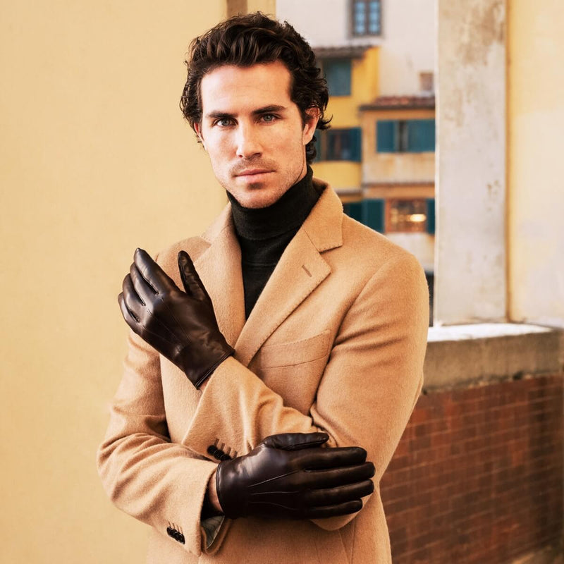 Lederhandschuhe Herren Braun - Braunes Fell - Handgefertigt in Italien – Luxus Lederhandschuhe - Handgefertigt in Italien – Fratelli Orsini® - 6