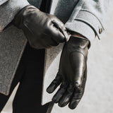 Lederhandschuhe Herren Schwarz - Braunes Fell – Luxus Lederhandschuhe - Handgefertigt in Italien – Fratelli Orsini® - 8