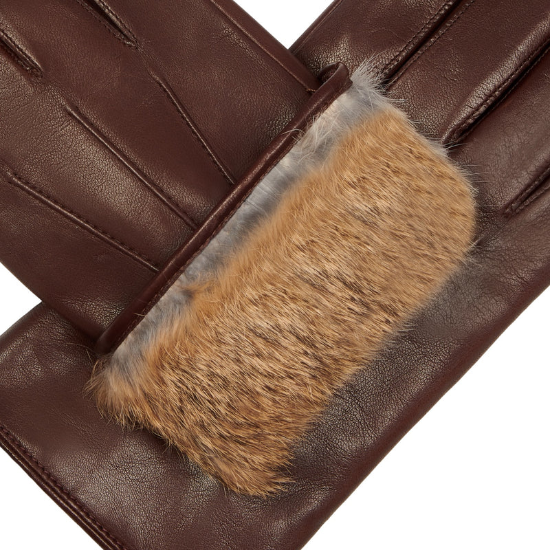 Marco (Braun) - Handschuhe aus Lammleder mit braunem Fellfutter