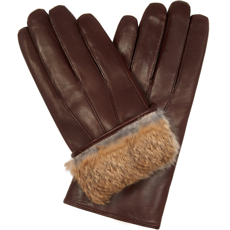 Marco (Braun) - Handschuhe aus Lammleder mit braunem Fellfutter