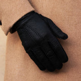 Peccary Lederhandschuhe Schwarz - Kaschmir - Handgefertigt in Italien – Luxus Lederhandschuhe - Handgefertigt in Italien – Fratelli Orsini® - 5