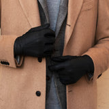Peccary Lederhandschuhe Schwarz - Kaschmir - Handgefertigt in Italien – Luxus Lederhandschuhe - Handgefertigt in Italien – Fratelli Orsini® - 8