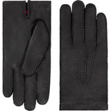 Antonio (Schwarz) - Handschuhe aus Peccary-Leder mit Kaschmirfutter