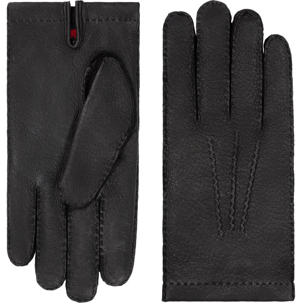 Antonio (Schwarz) - Handschuhe aus Peccary-Leder mit Kaschmirfutter