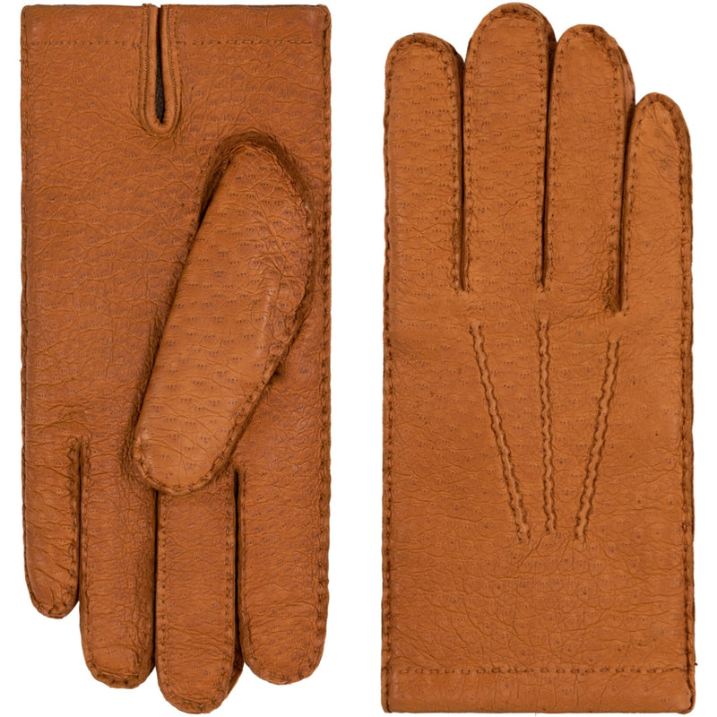 Antonio (Braun) - Handschuhe aus Peccary-Leder mit Kaschmirfutter