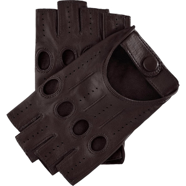 Autohandschuhe Damen Dunkelbraun Fingerlos - Handgefertigt in Italien – Luxus Lederhandschuhe - Handgefertigt in Italien – Fratelli Orsini® - 1