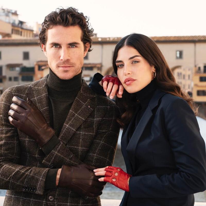 Autohandschuhe Damen Rot - Fingerlos - Handgefertigt in Italien – Luxus Lederhandschuhe - Handgefertigt in Italien – Fratelli Orsini® - 9